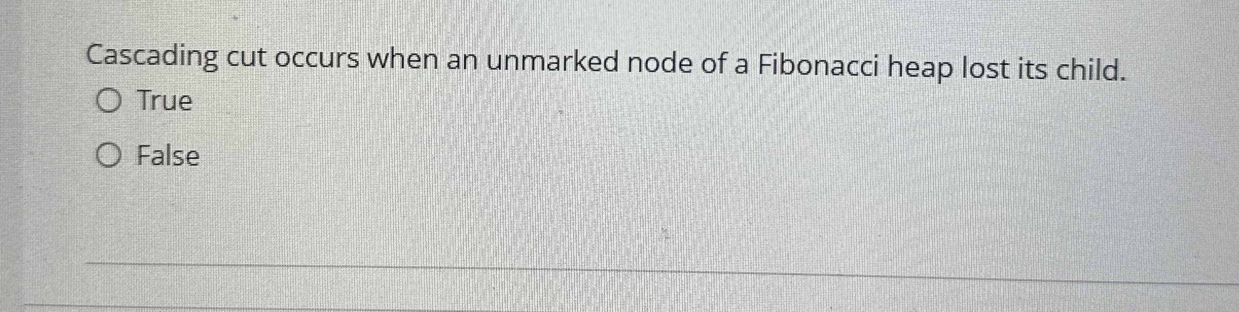 Cascading cut occurs when an unmarked node of a