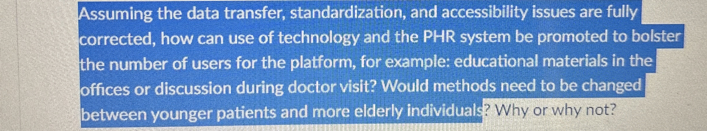 Assuming the data transfer, standardization, and