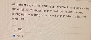 Alignment algorithms find the arrangement that