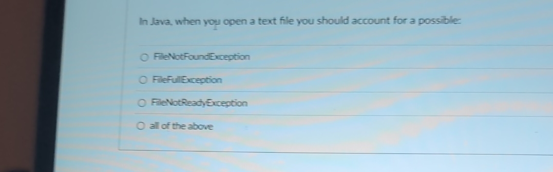In lava, when yoy open a text file you should