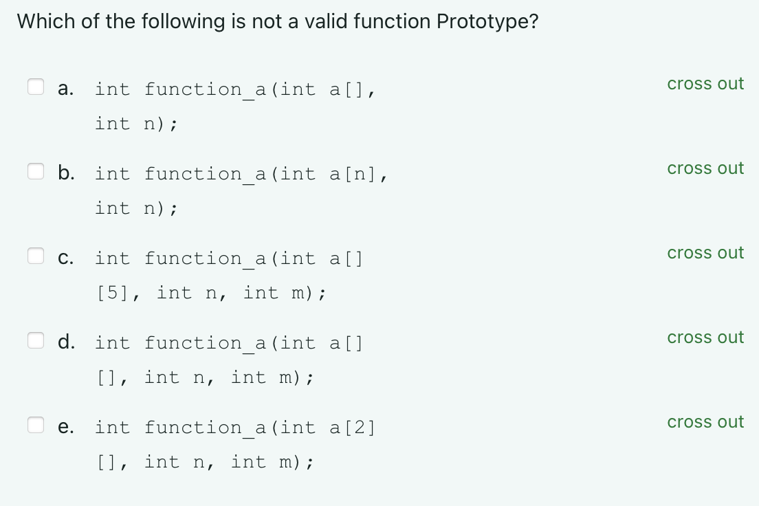 Which of the following is not a valid function