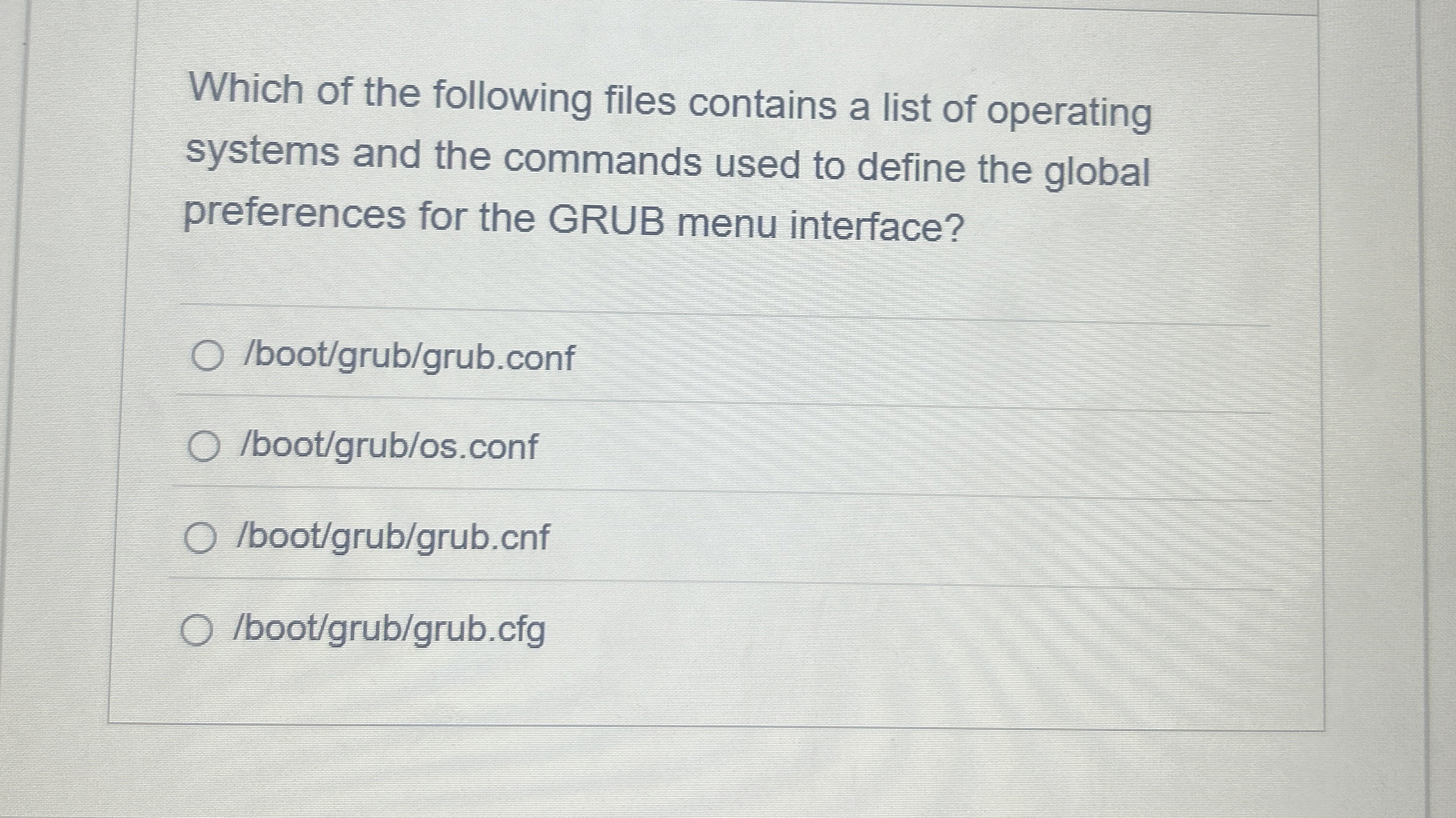 Which of the following files contains a list of