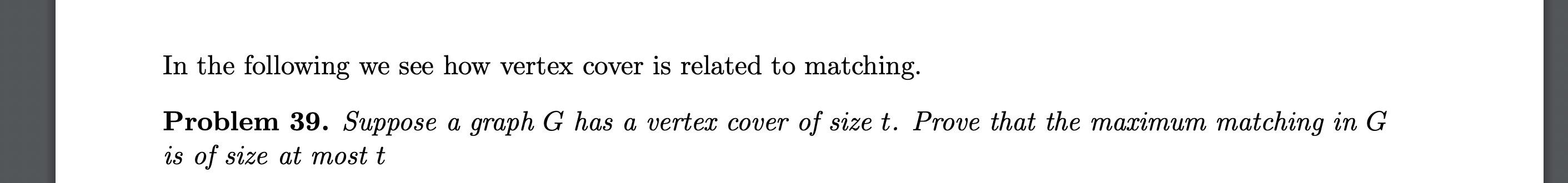 In the following we see how vertex cover is