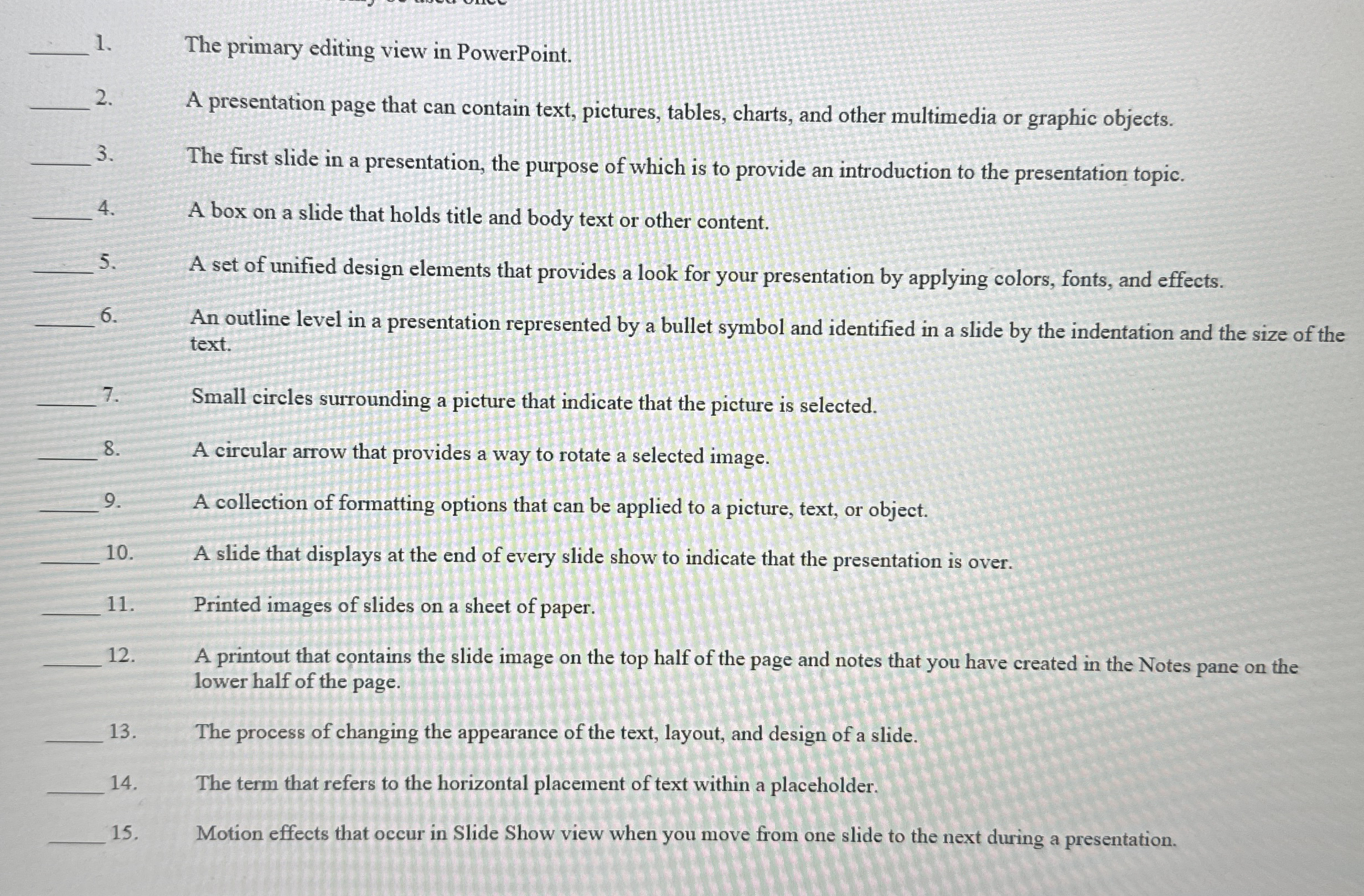 The primary editing view in PowerPoint. A