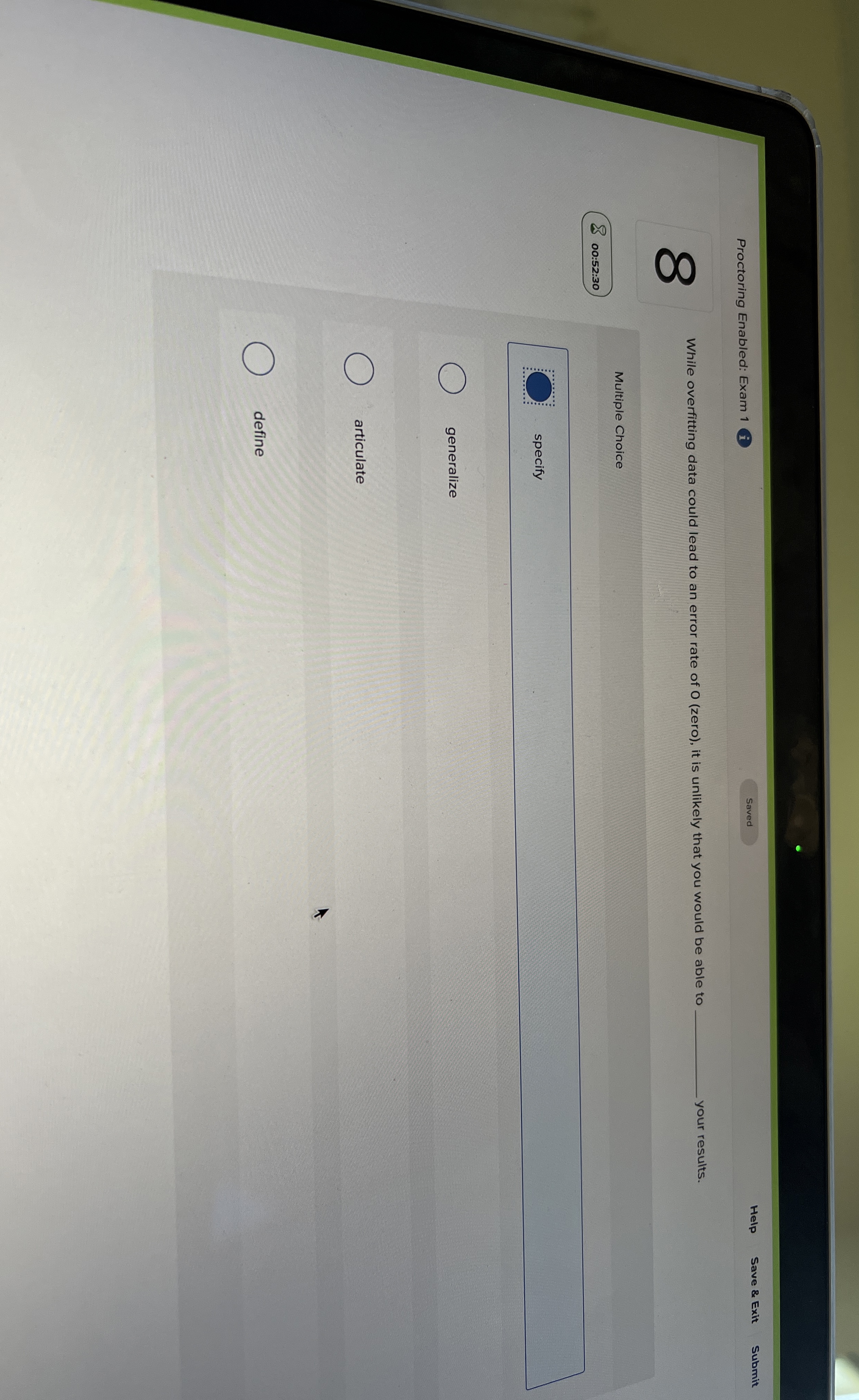 While overfitting data could lead to an error