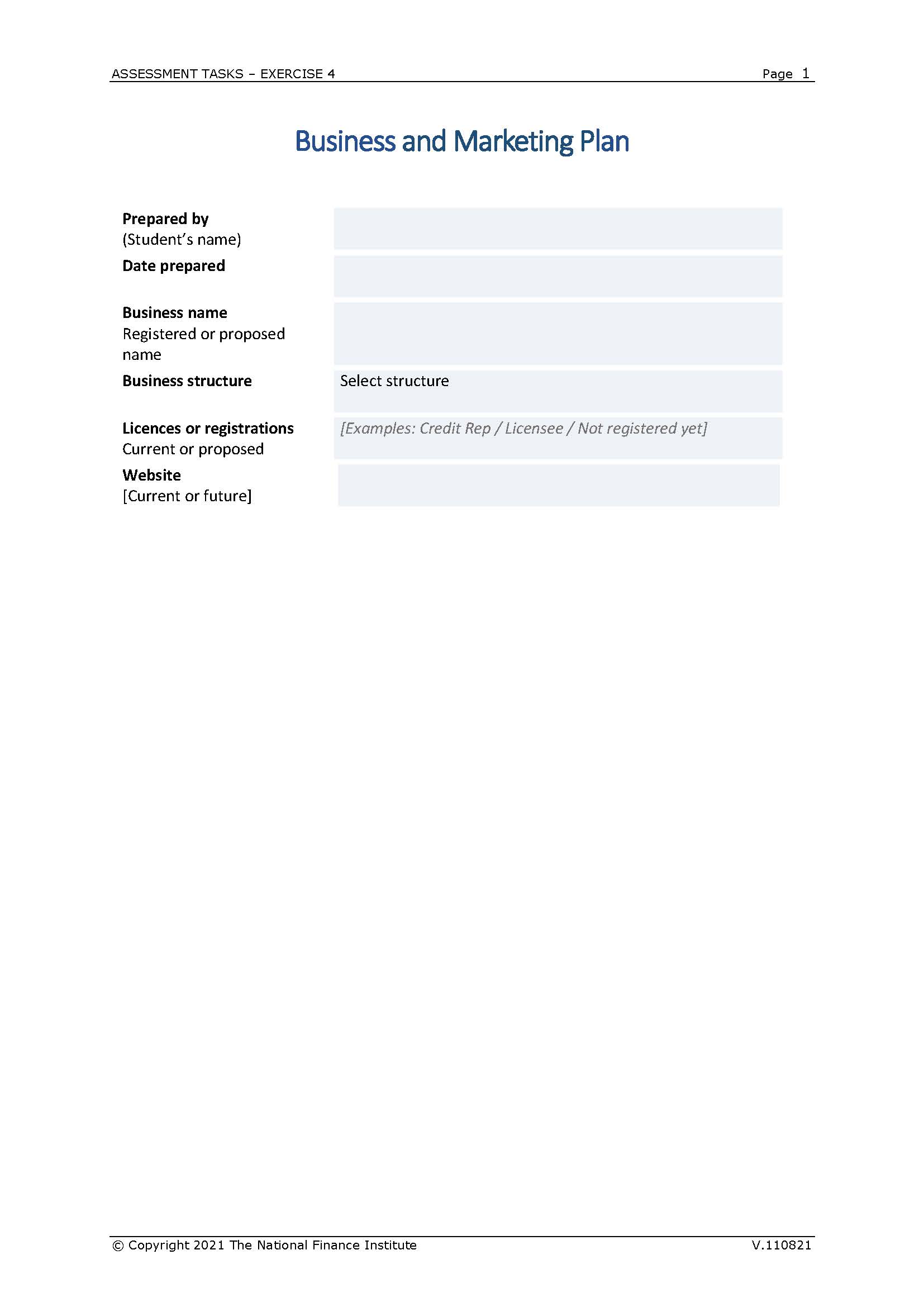 ASSESSMENT TASKS - EXERCISE 4 Page 8 Task 2