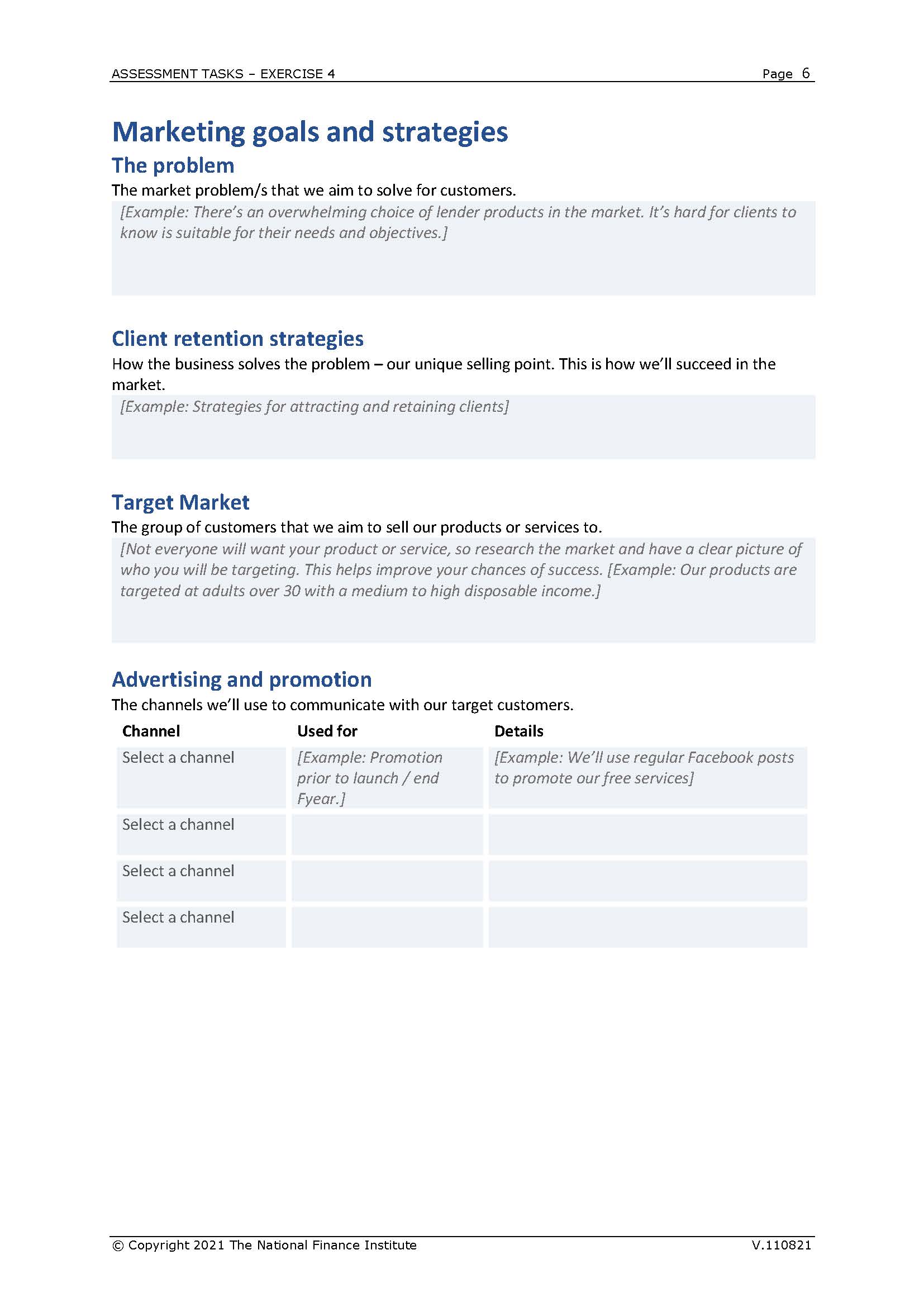 ASSESSMENT TASKS - EXERCISE 4 Page 8 Task 2