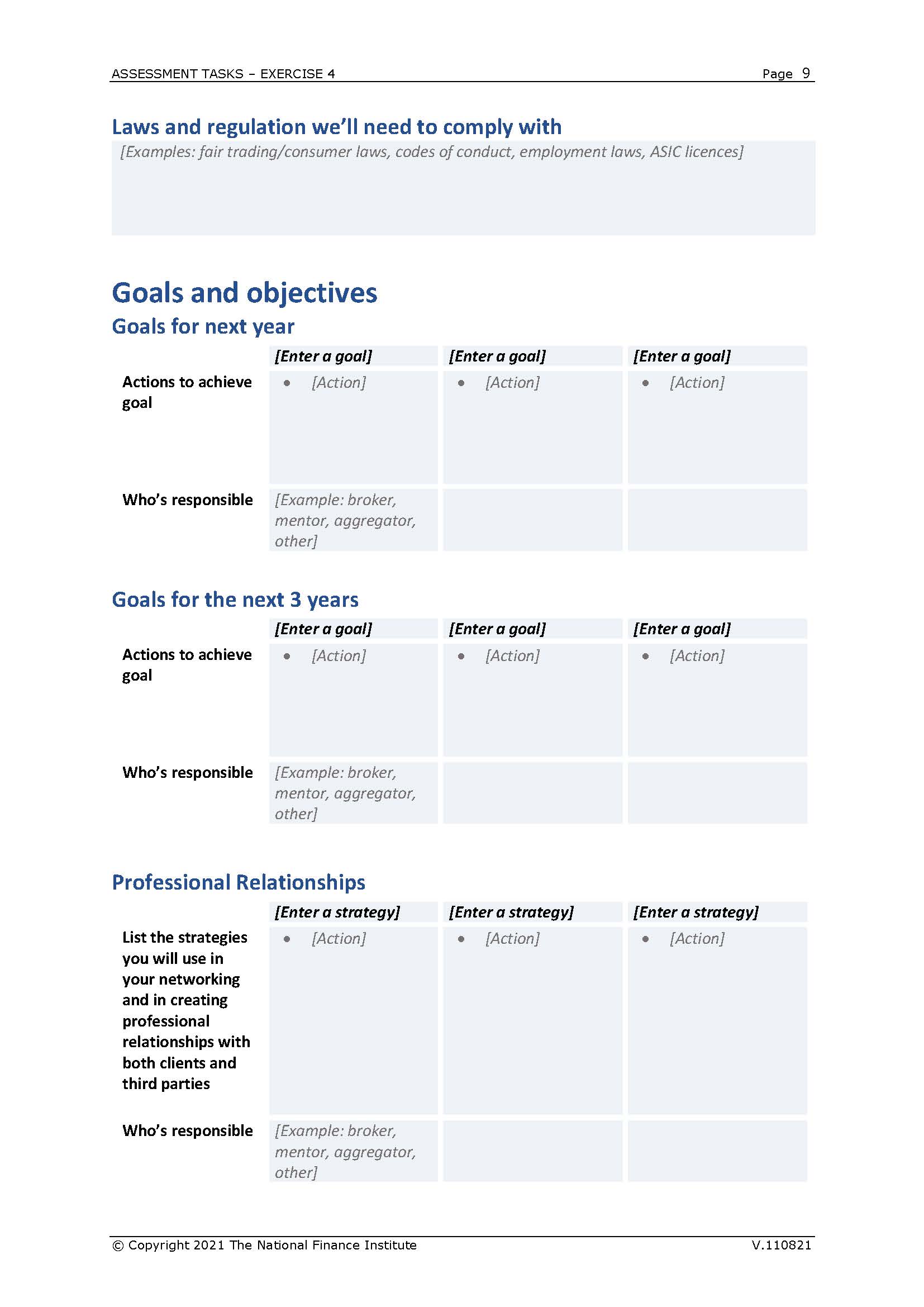 ASSESSMENT TASKS - EXERCISE 4 Page 8 Task 2