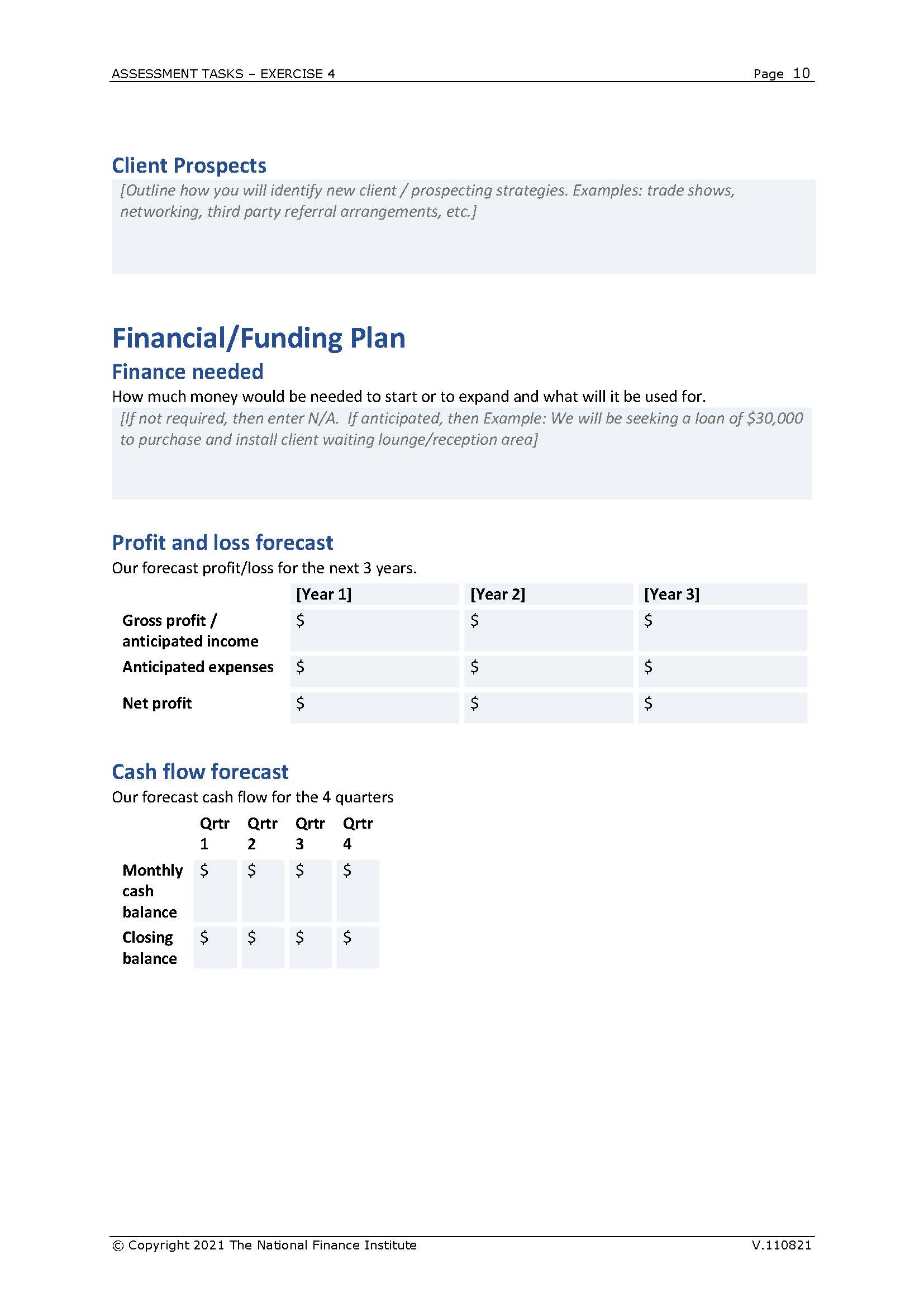 ASSESSMENT TASKS - EXERCISE 4 Page 8 Task 2