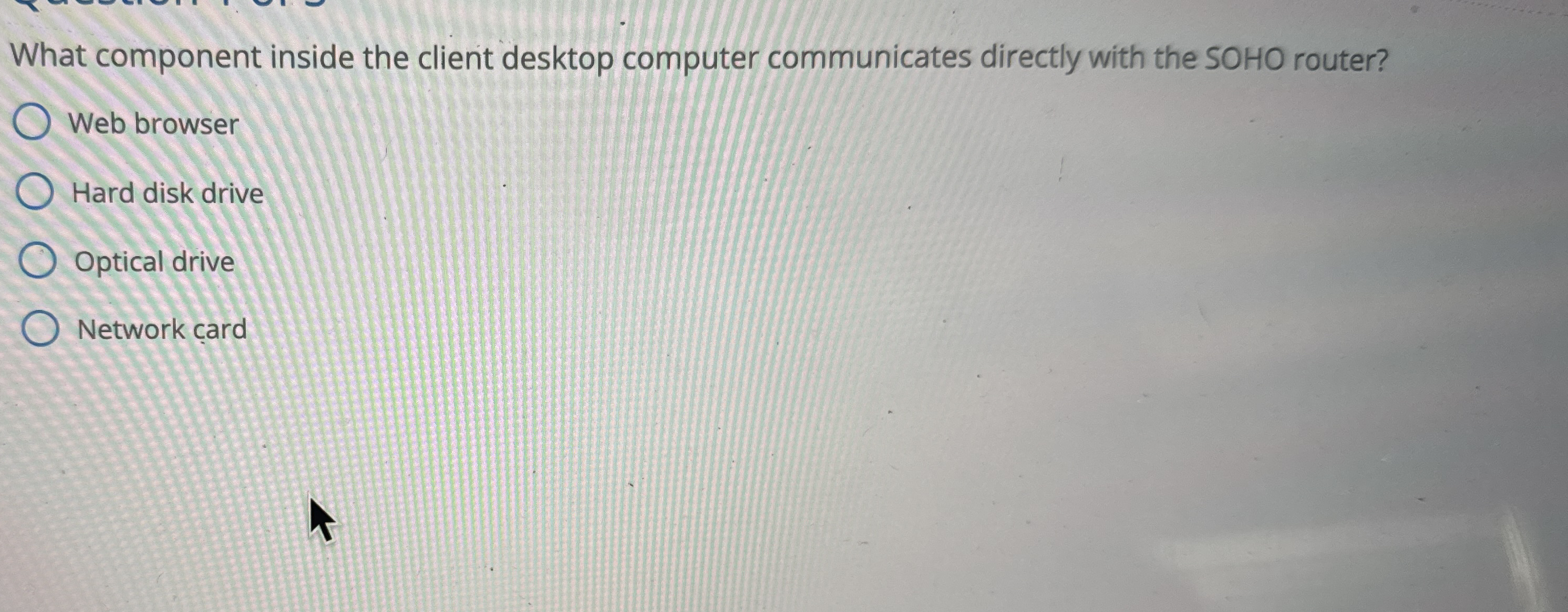 What component inside the client desktop computer