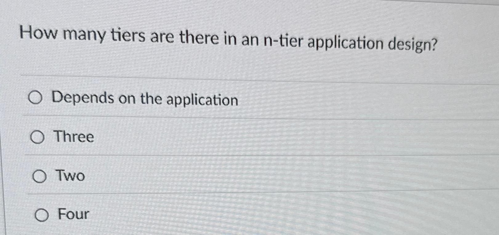 How many tiers are there in an n - tier