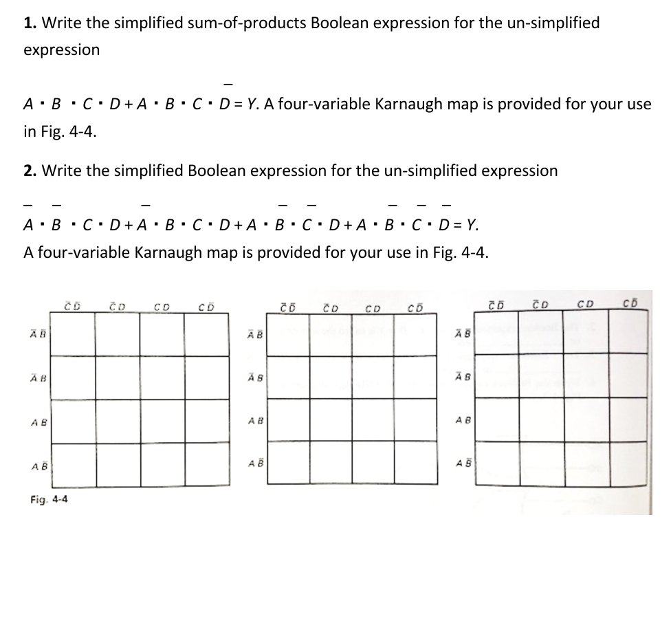 Write the simplified sum - of - products Boolean