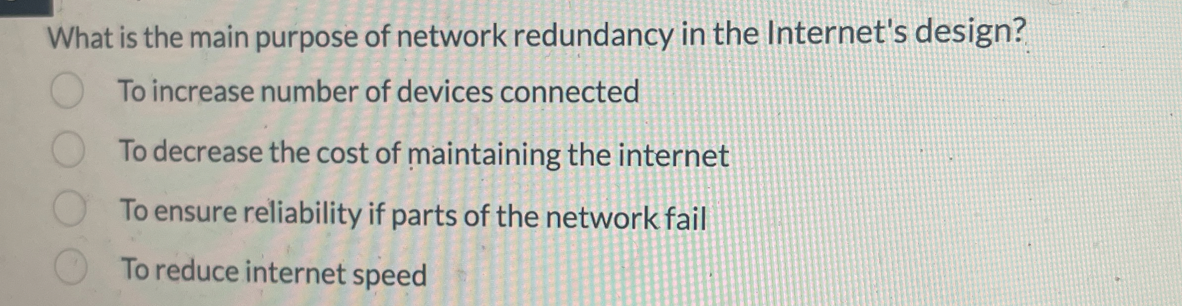 What is the main purpose of network redundancy in