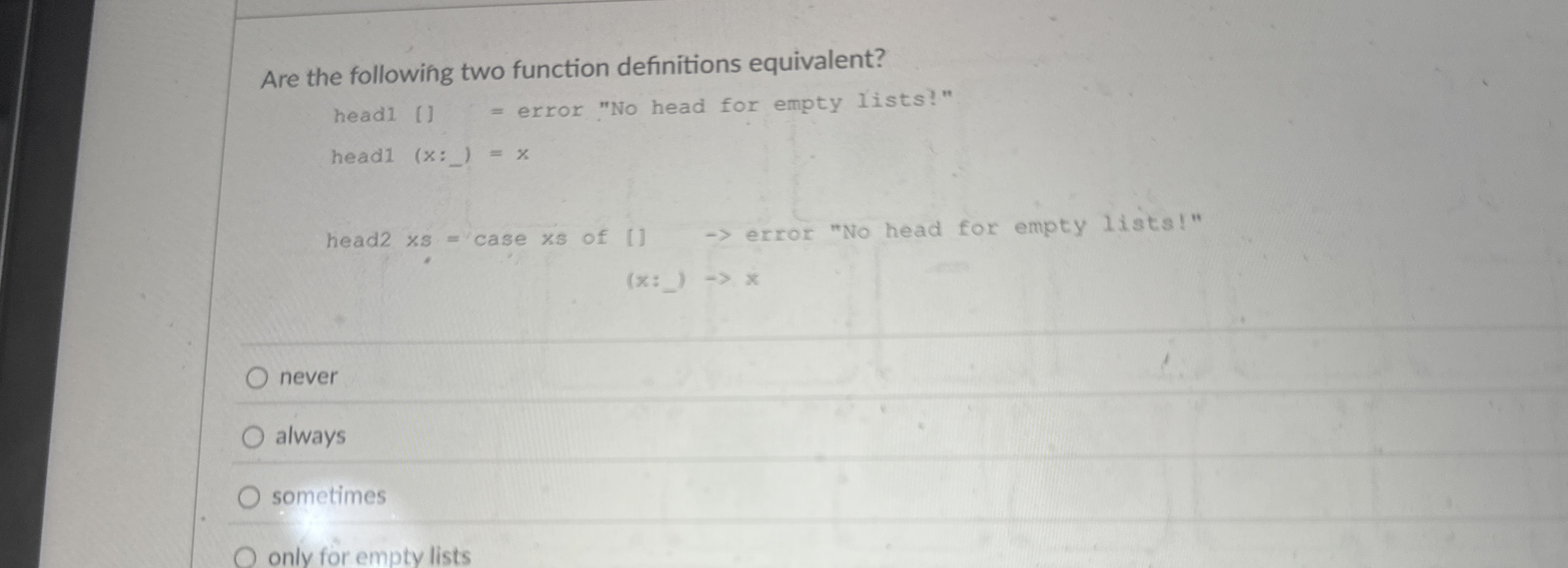 Are the following two function definitions