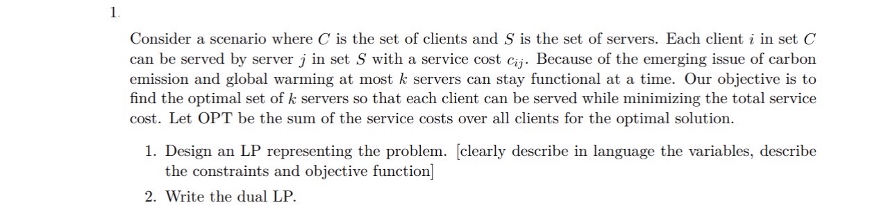 Consider a scenario where C is the set of clients