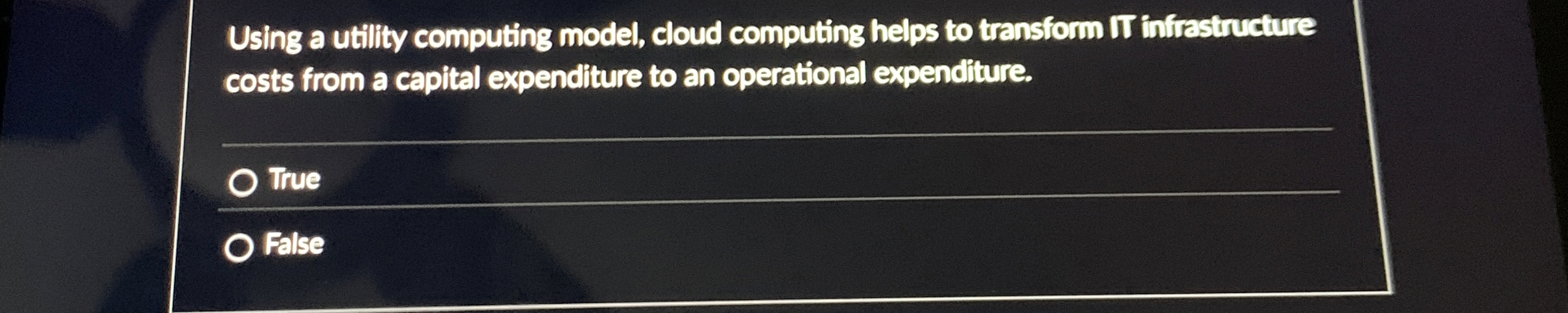 Using a utility computing model, cloud computing