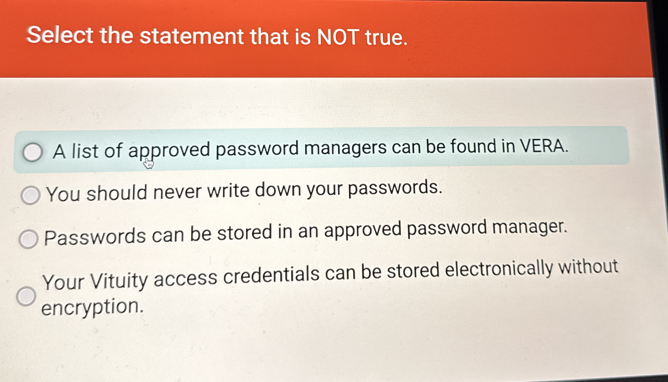 Select the statement that is NOT true. A list of