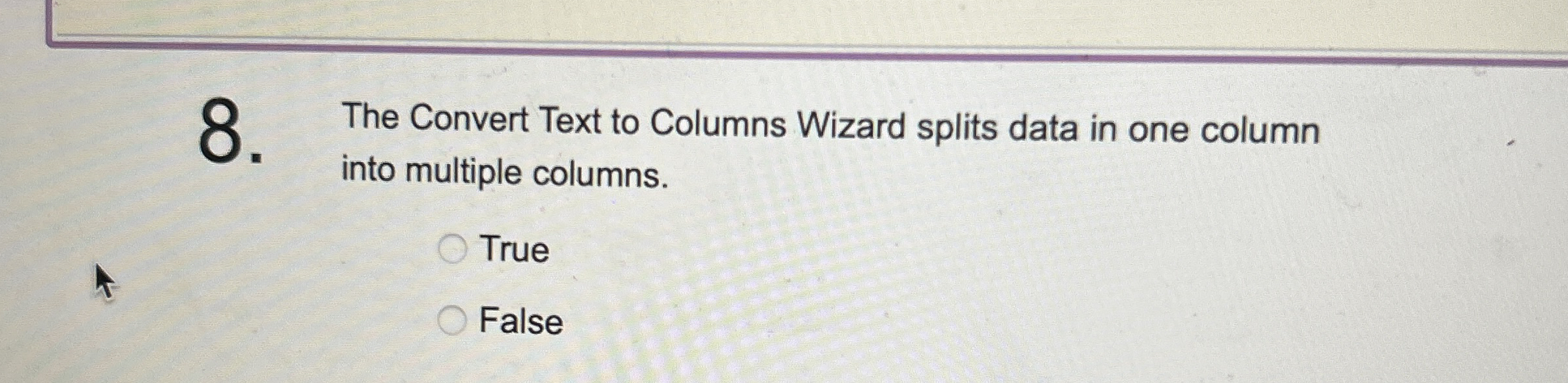 The Convert Text to Columns Wizard splits data in