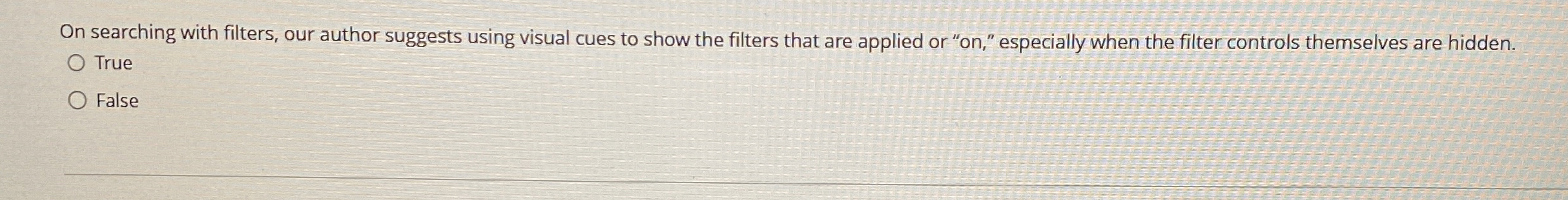 On searching with filters, our author suggests