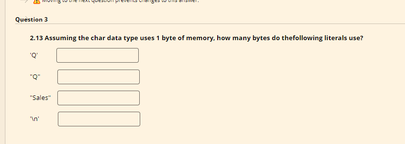 Question 3 2 . 1 3 Assuming the char data type