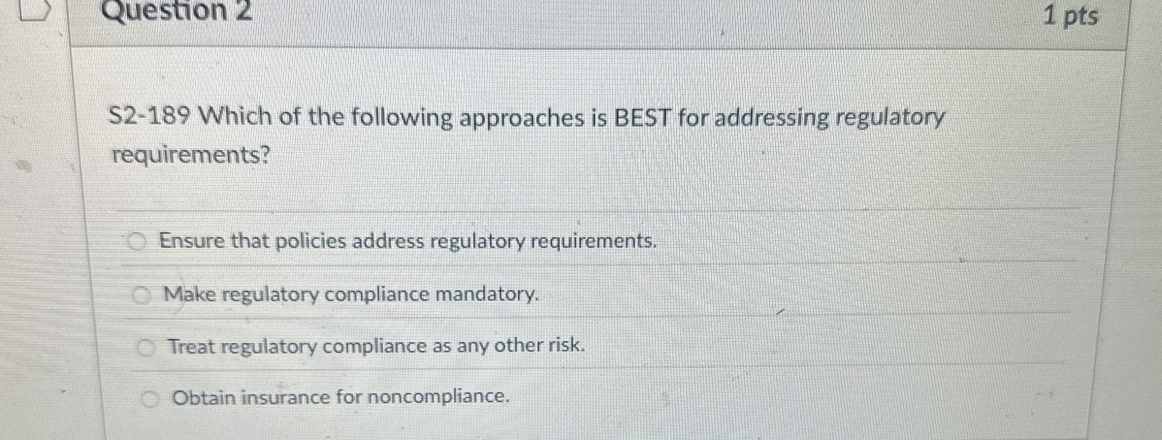 Question 2 $ 2 - 1 8 9 Which of the following
