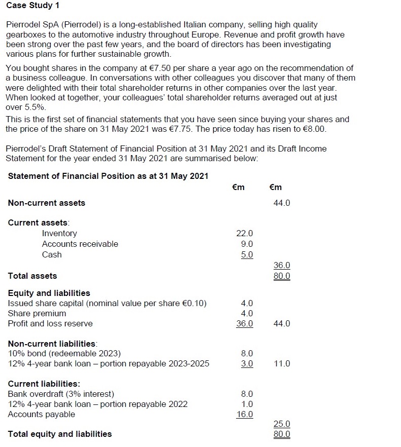 FINANCIAL DECISION MAKING Case Study 1 Pierrodel