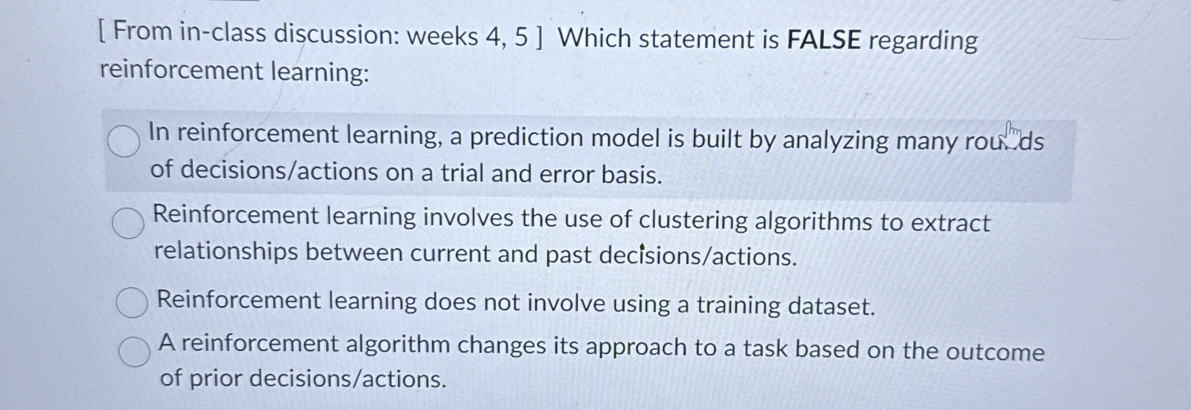 [ From in - class discussion: weeks 4 , 5 ] Which