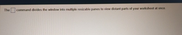 The command divides the window into multiple