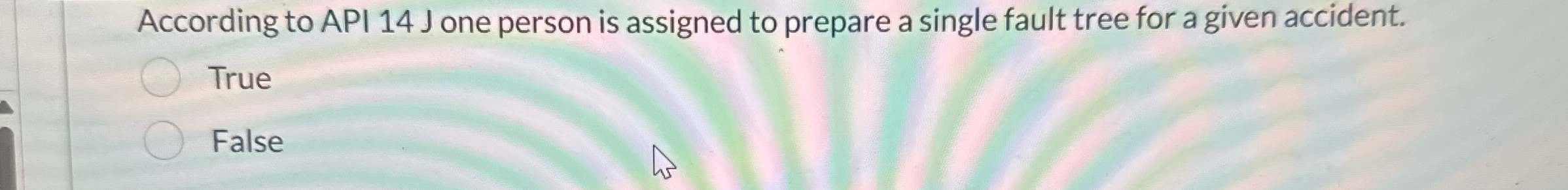 According to API 1 4 J one person is assigned to