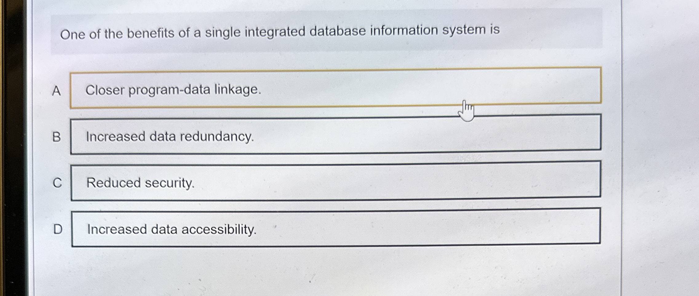 One of the benefits of a single integrated