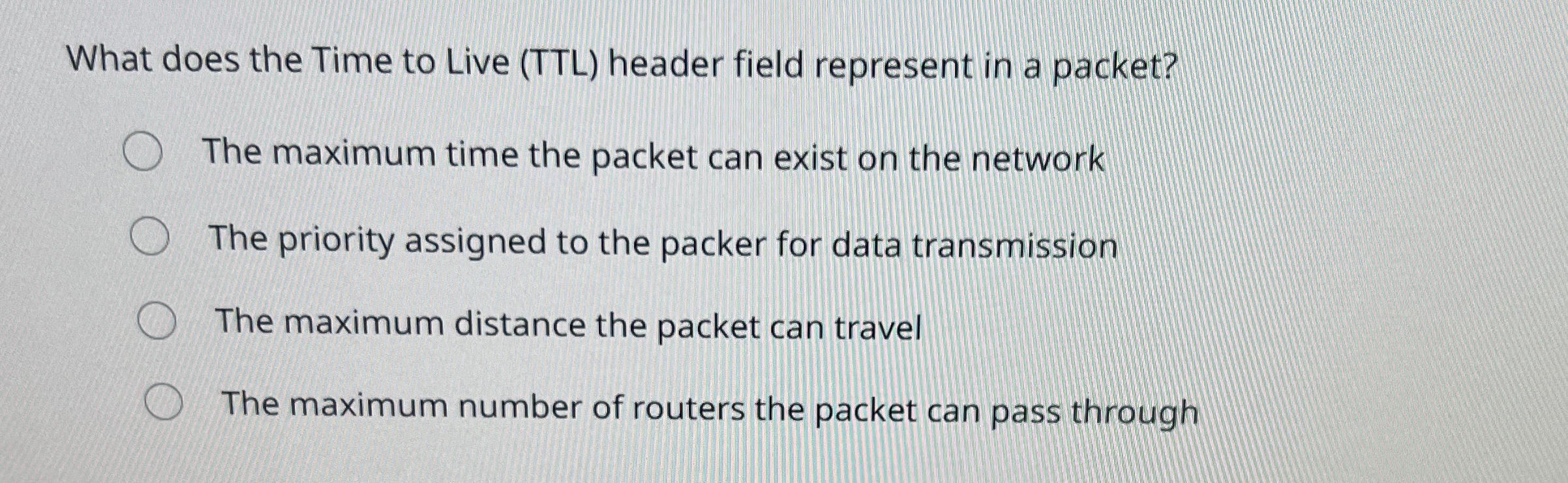 What does the Time to Live ( TTL ) header field