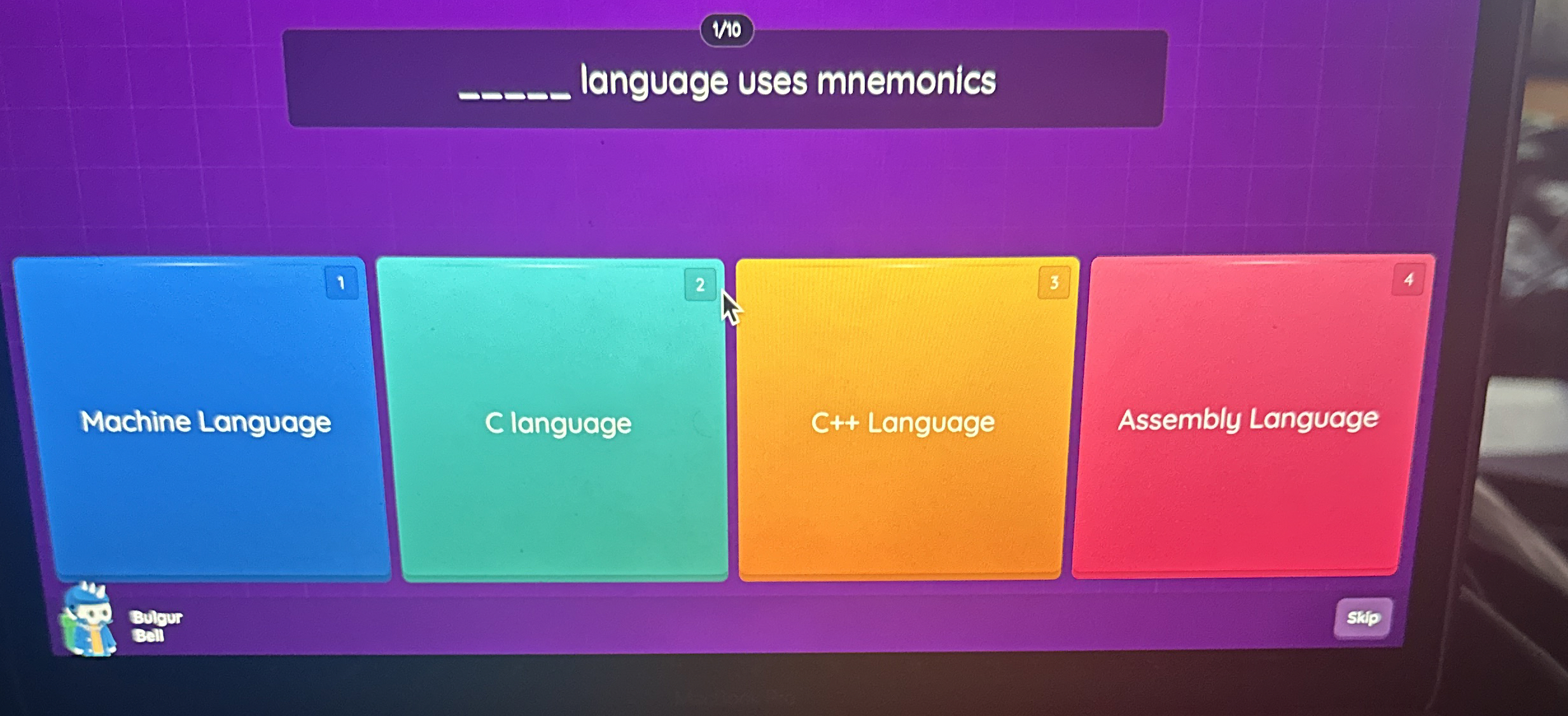 language uses mnemonics 1 2 3 4 Machine Language