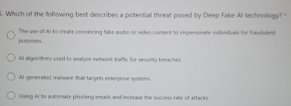 Which of the following best describes a potential