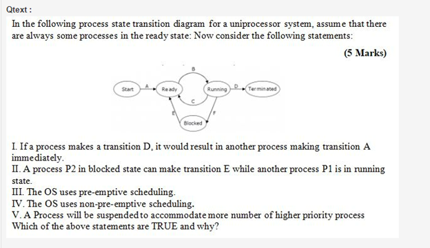 Qtext: In the following process state transition