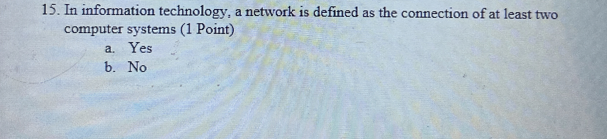 In information technology, a network is defined