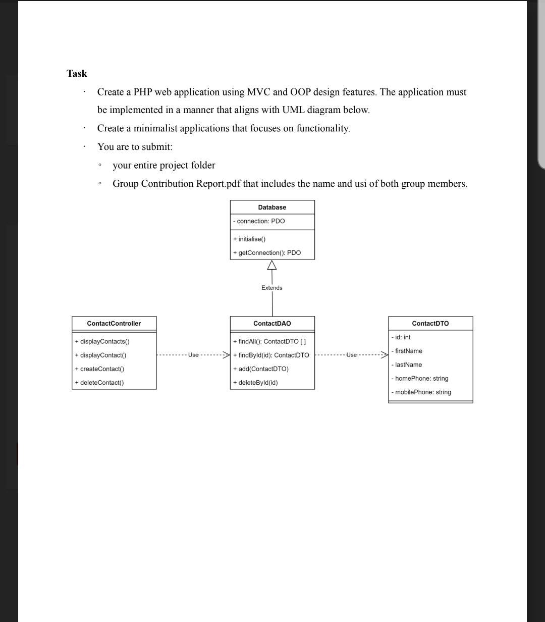 do it for wampp Task \ ( \ cdot \ ) Create a PHP