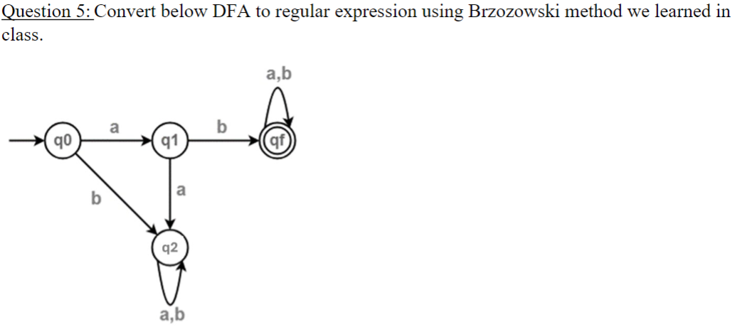 Convert below DFA to regular expression using