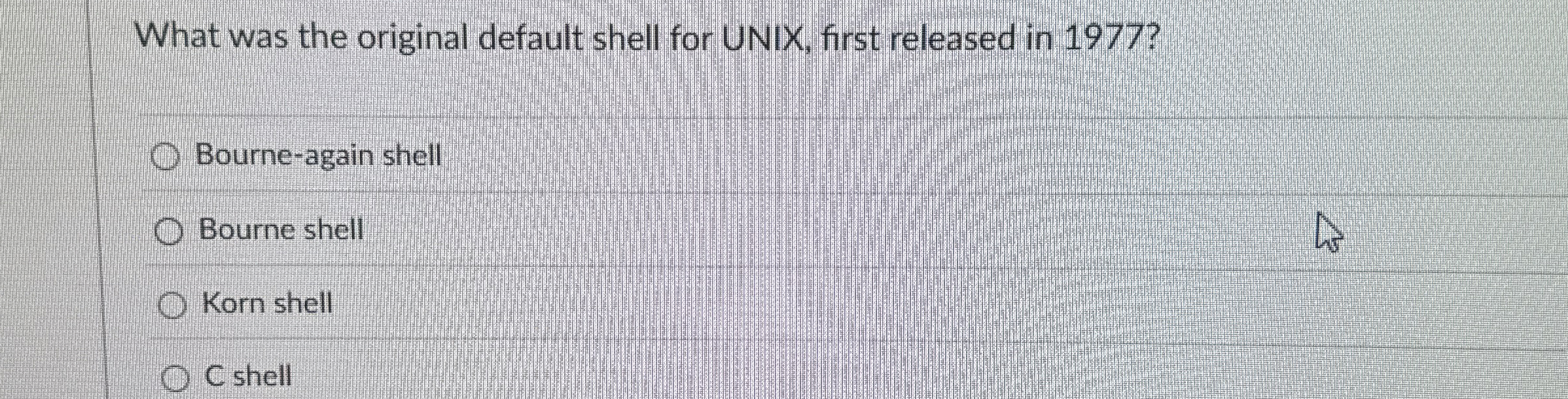 What was the original default shell for UNIX,
