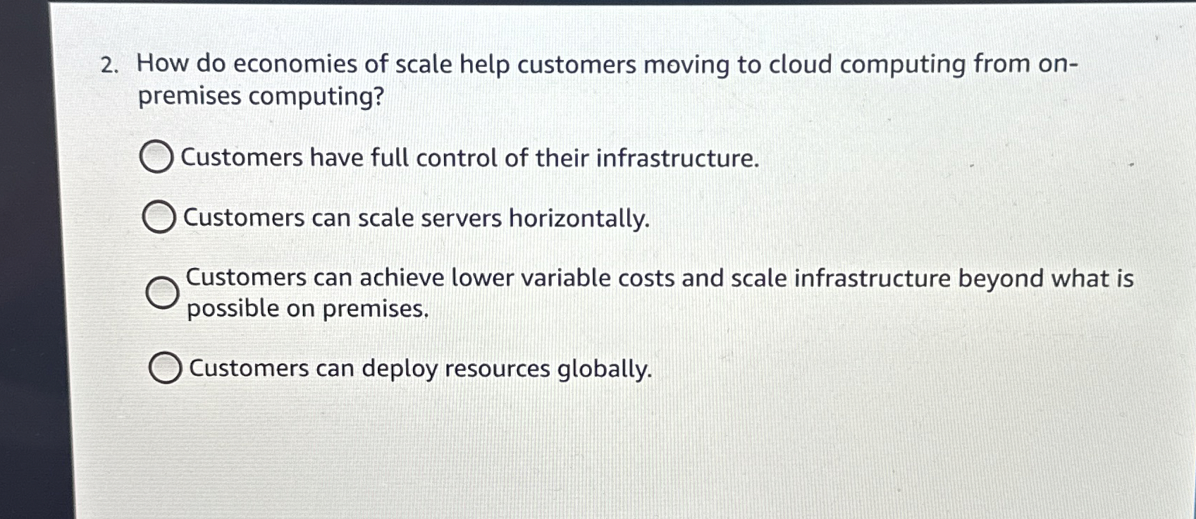 How do economies of scale help customers moving
