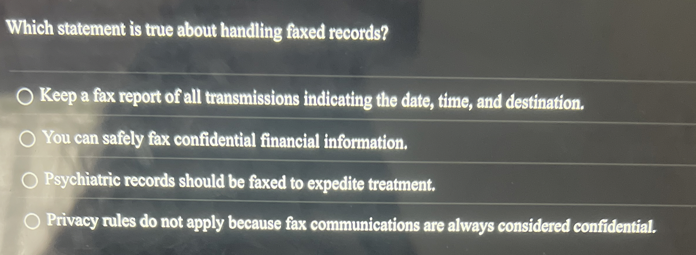 Which statement is true about handling faxed