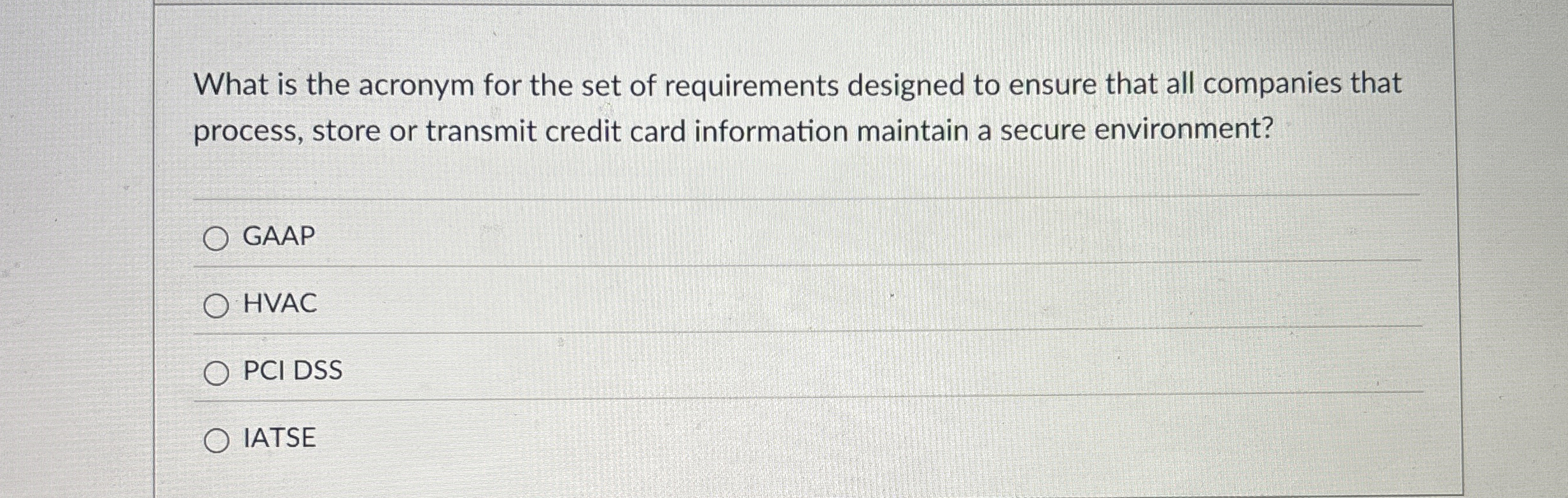 What is the acronym for the set of requirements