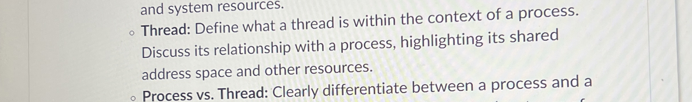 Thread: Define what a thread is within the