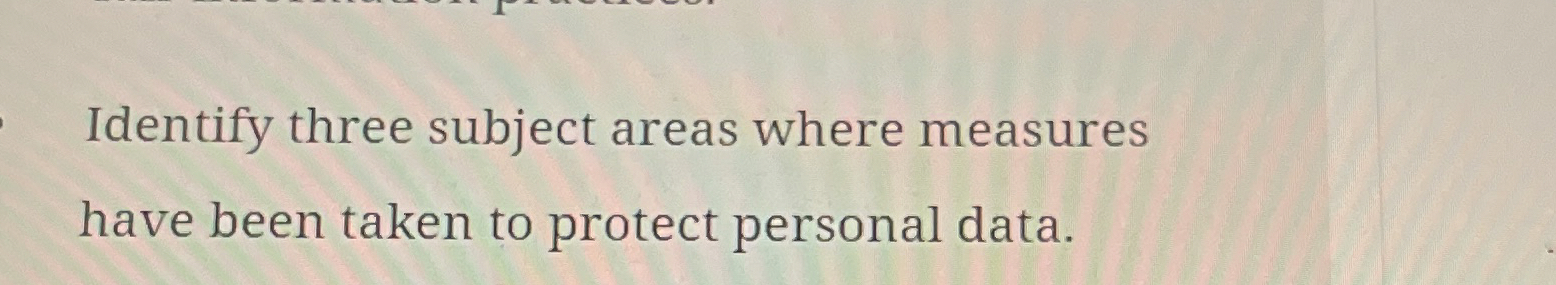 Identify three subject areas where measures have