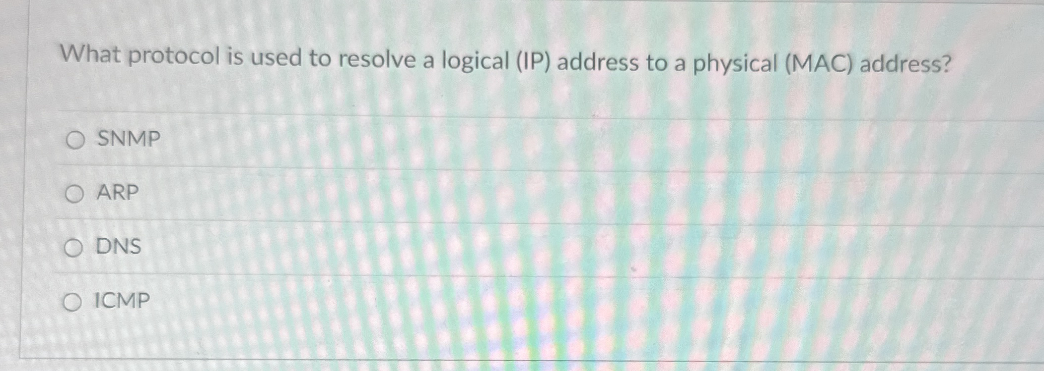 What protocol is used to resolve a logical ( IP )