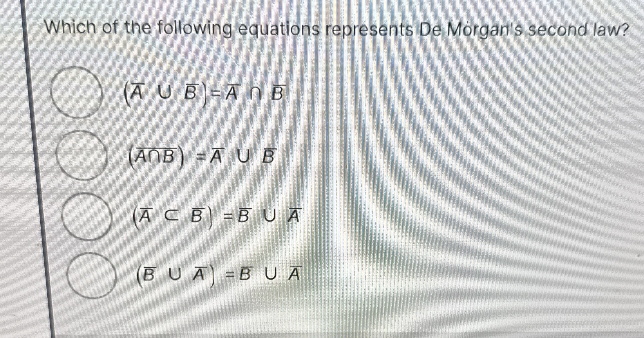 Which of the following equations represents De