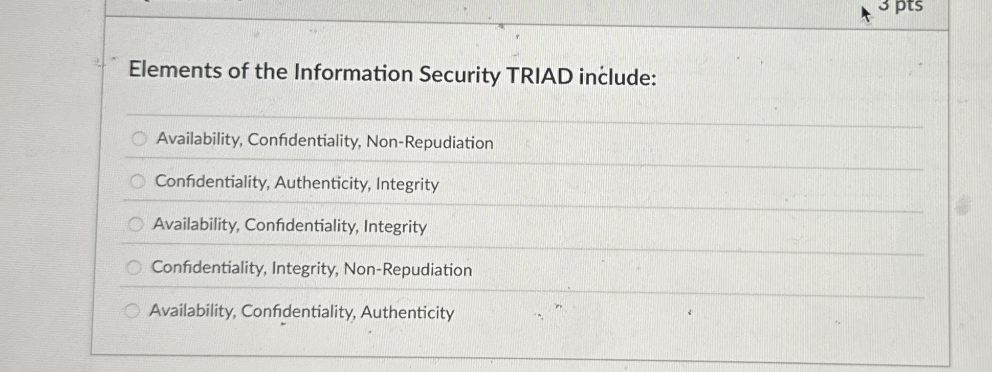 Elements of the Information Security TRIAD