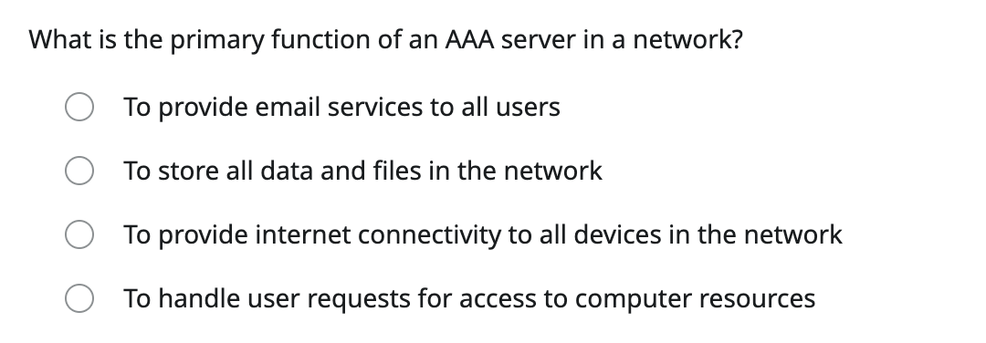What is the primary function of an AAA server in