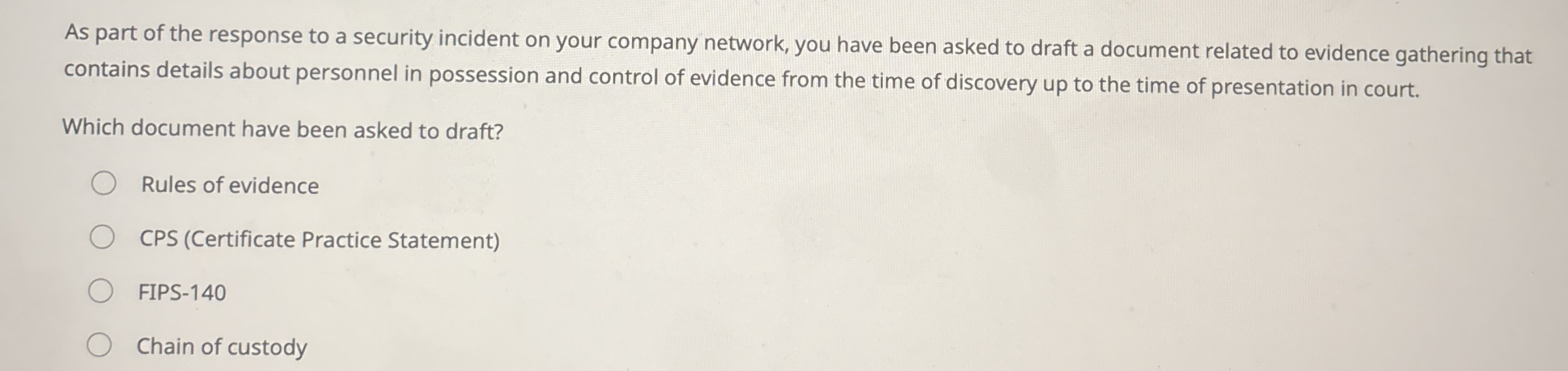 As part of the response to a security incident on