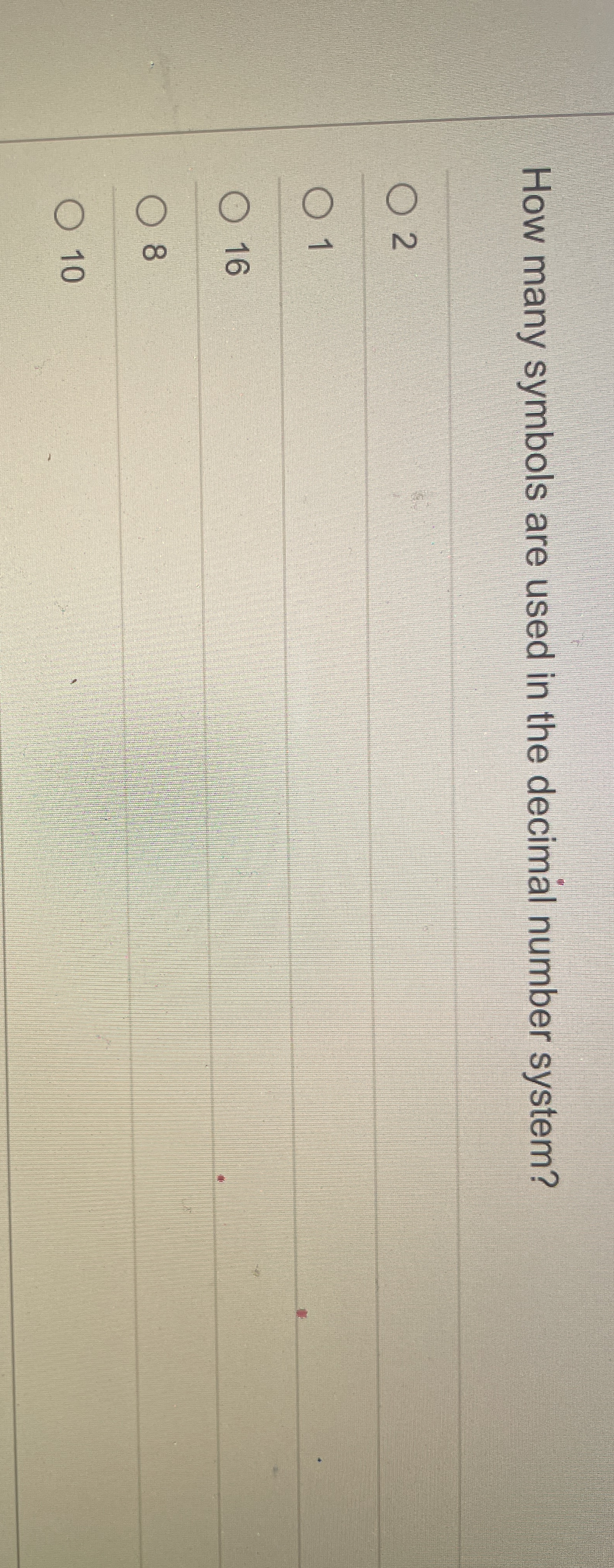 How many symbols are used in the decimal number