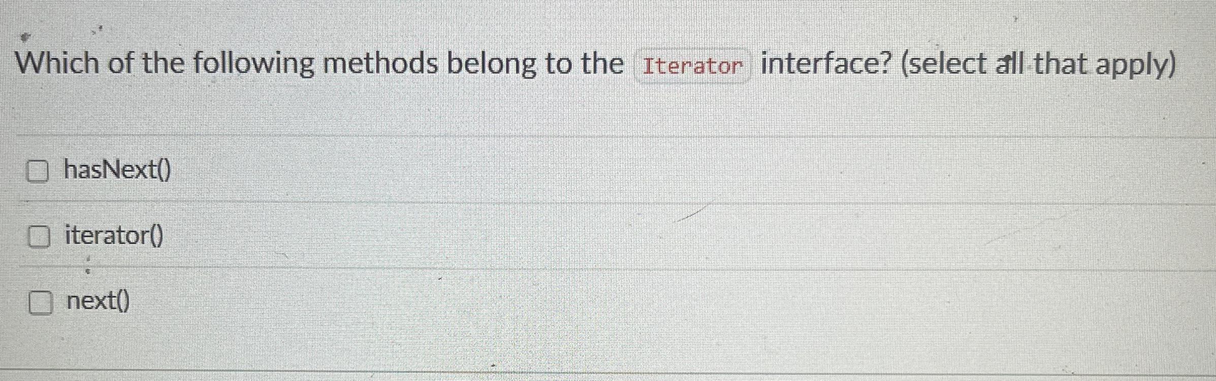 Which of the following methods belong to the